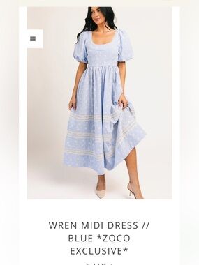 Wren Midi Dress - Blue